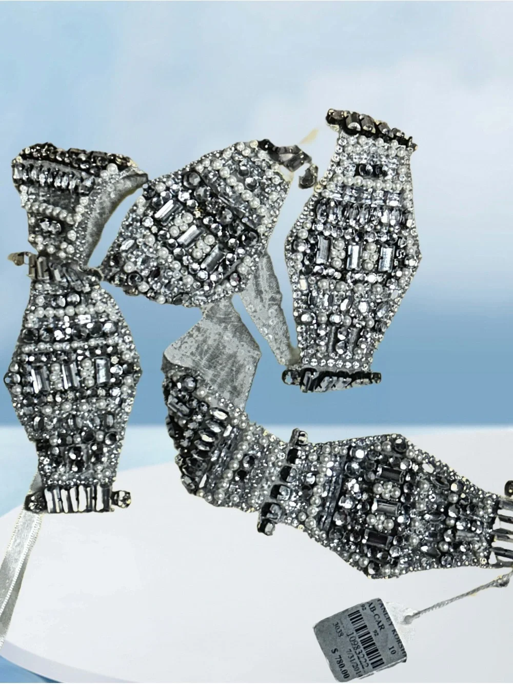 Anne Barge ~ Small ~ Embellished Swarovski Crystals/ Rhinestones Pearl Belt ~New